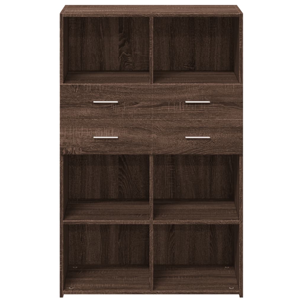 Hoge kast 80x42,5x124 cm bewerkt hout bruin eikenkleurig is nu te koop bij PeponiXL, paradijselijk wonen!