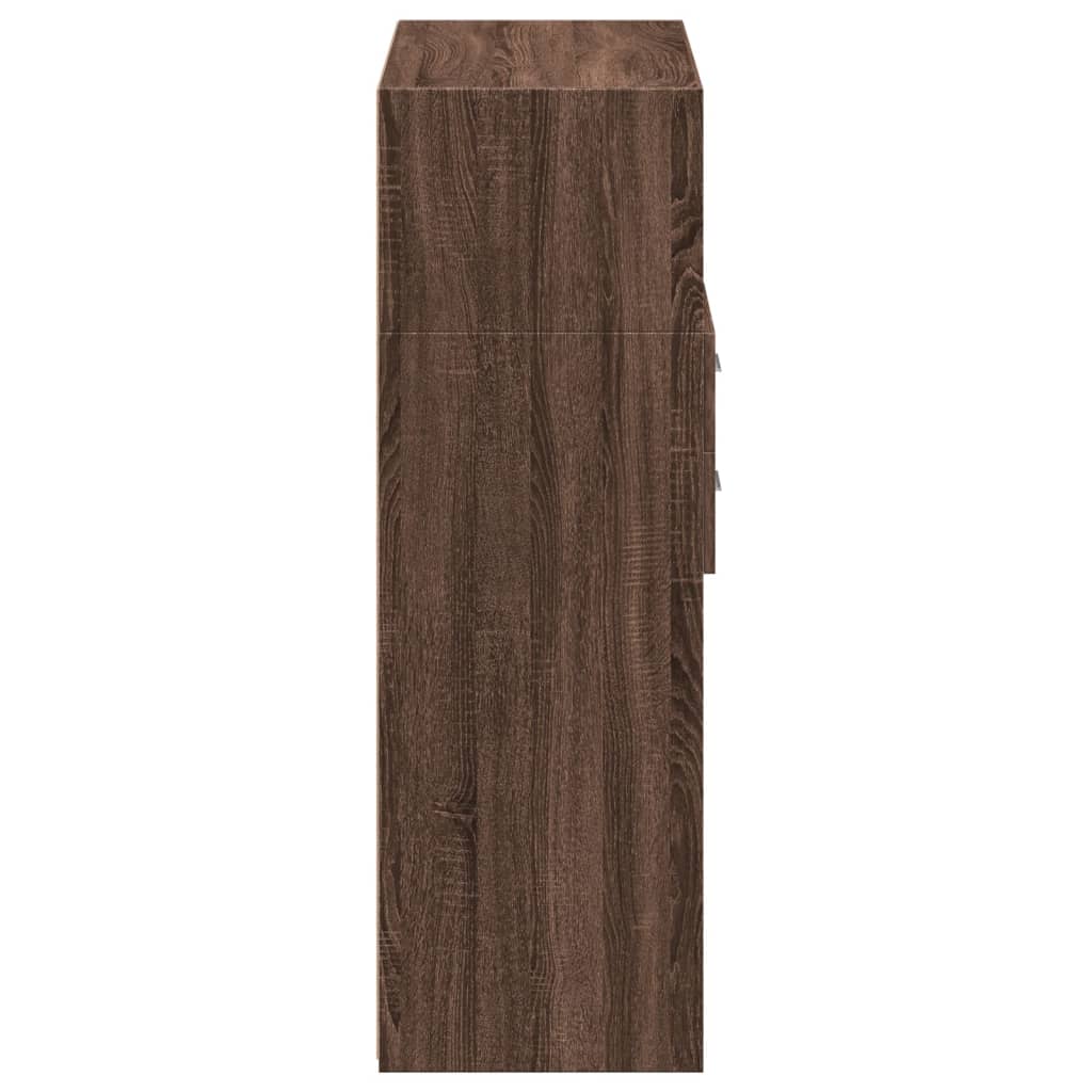 Hoge kast 80x42,5x124 cm bewerkt hout bruin eikenkleurig is nu te koop bij PeponiXL, paradijselijk wonen!