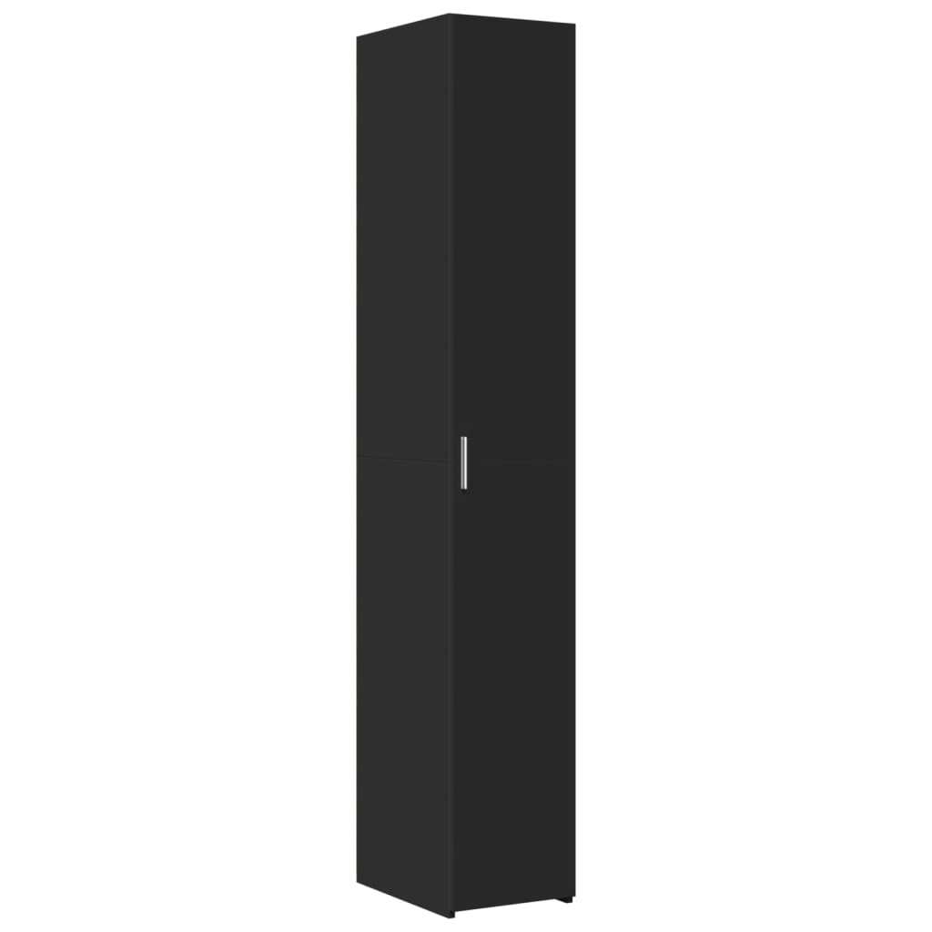 Hoge kast 30x42,5x185 cm bewerkt hout zwart