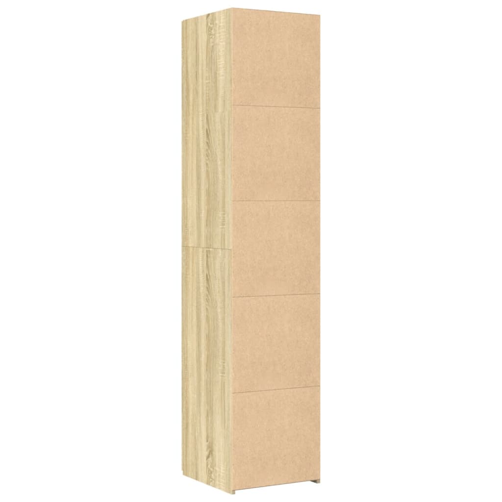 Hoge kast 40x42,5x185 cm bewerkt hout sonoma eikenkleurig is nu te koop bij PeponiXL, paradijselijk wonen!