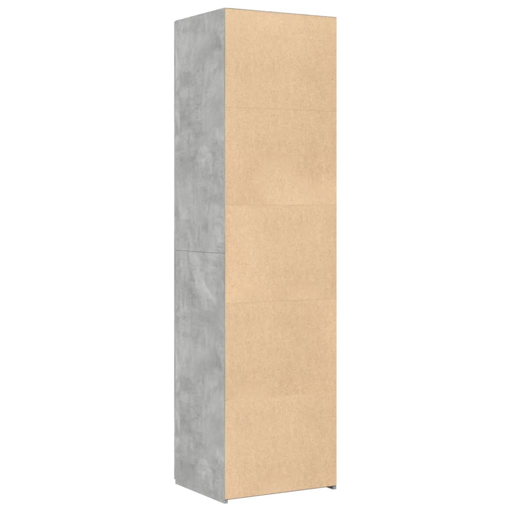 Hoge kast 50x42,5x185 cm bewerkt hout betongrijs is nu te koop bij PeponiXL, paradijselijk wonen!