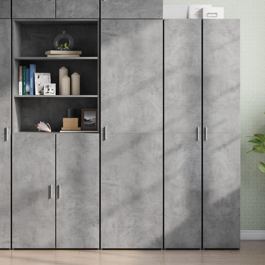 Hoge kast 50x42,5x185 cm bewerkt hout betongrijs is nu te koop bij PeponiXL, paradijselijk wonen!