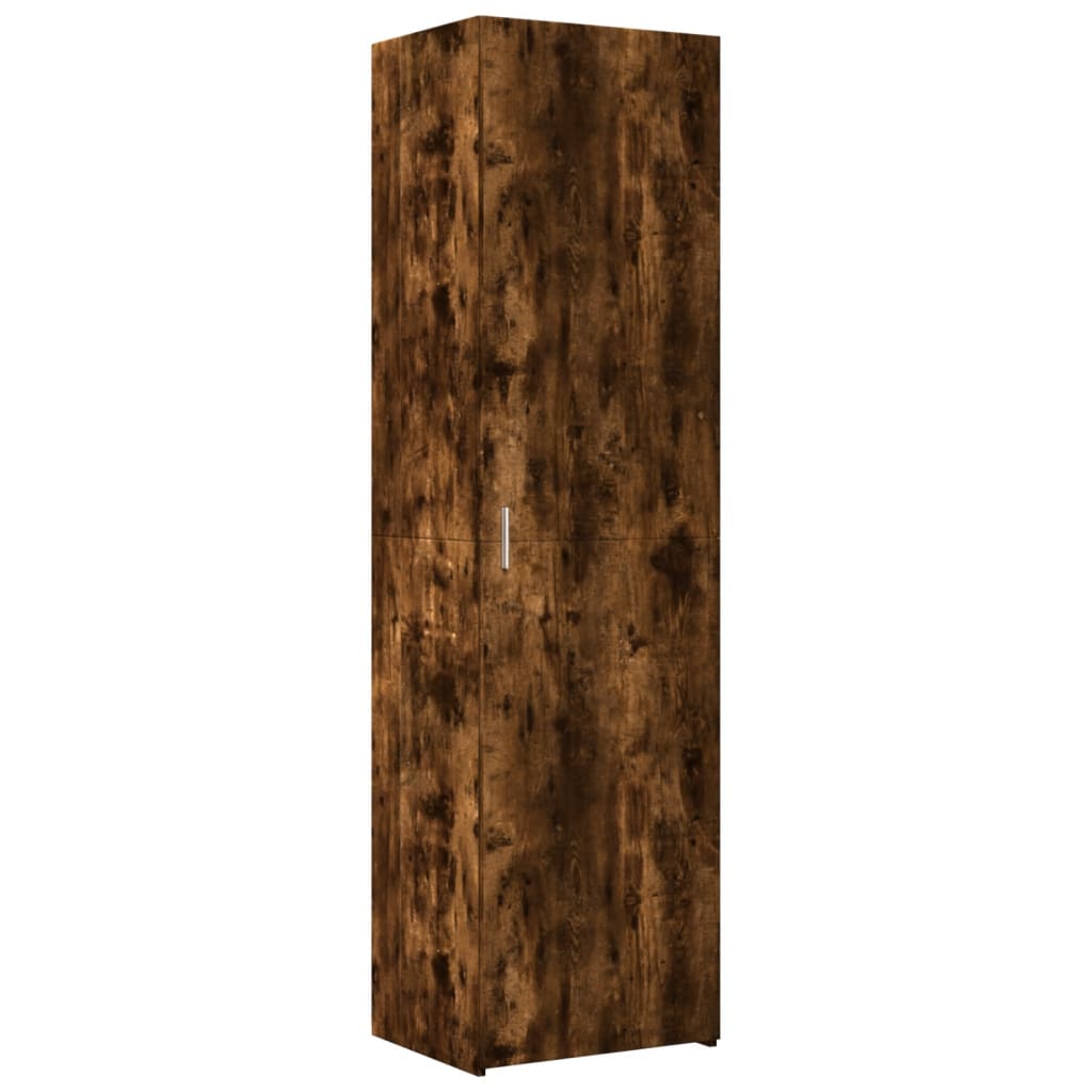 Hoge kast 50x42,5x185 cm bewerkt hout gerookt eikenkleurig is nu te koop bij PeponiXL, paradijselijk wonen!