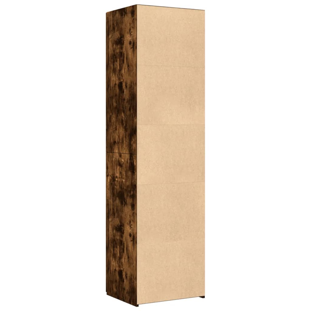 Hoge kast 50x42,5x185 cm bewerkt hout gerookt eikenkleurig is nu te koop bij PeponiXL, paradijselijk wonen!