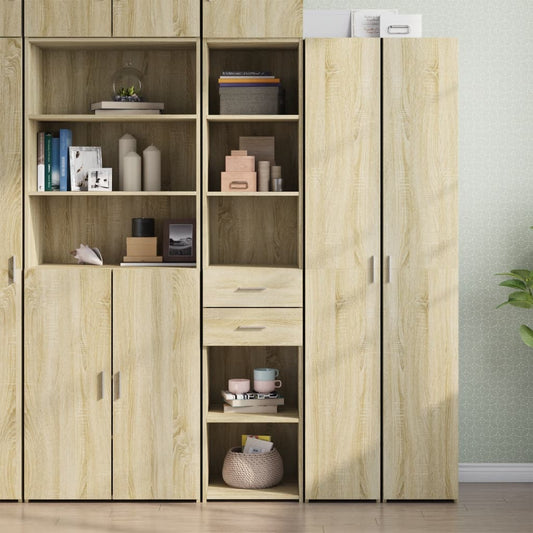 Hoge kast 40x42,5x185 cm bewerkt hout sonoma eikenkleurig is nu te koop bij PeponiXL, paradijselijk wonen!