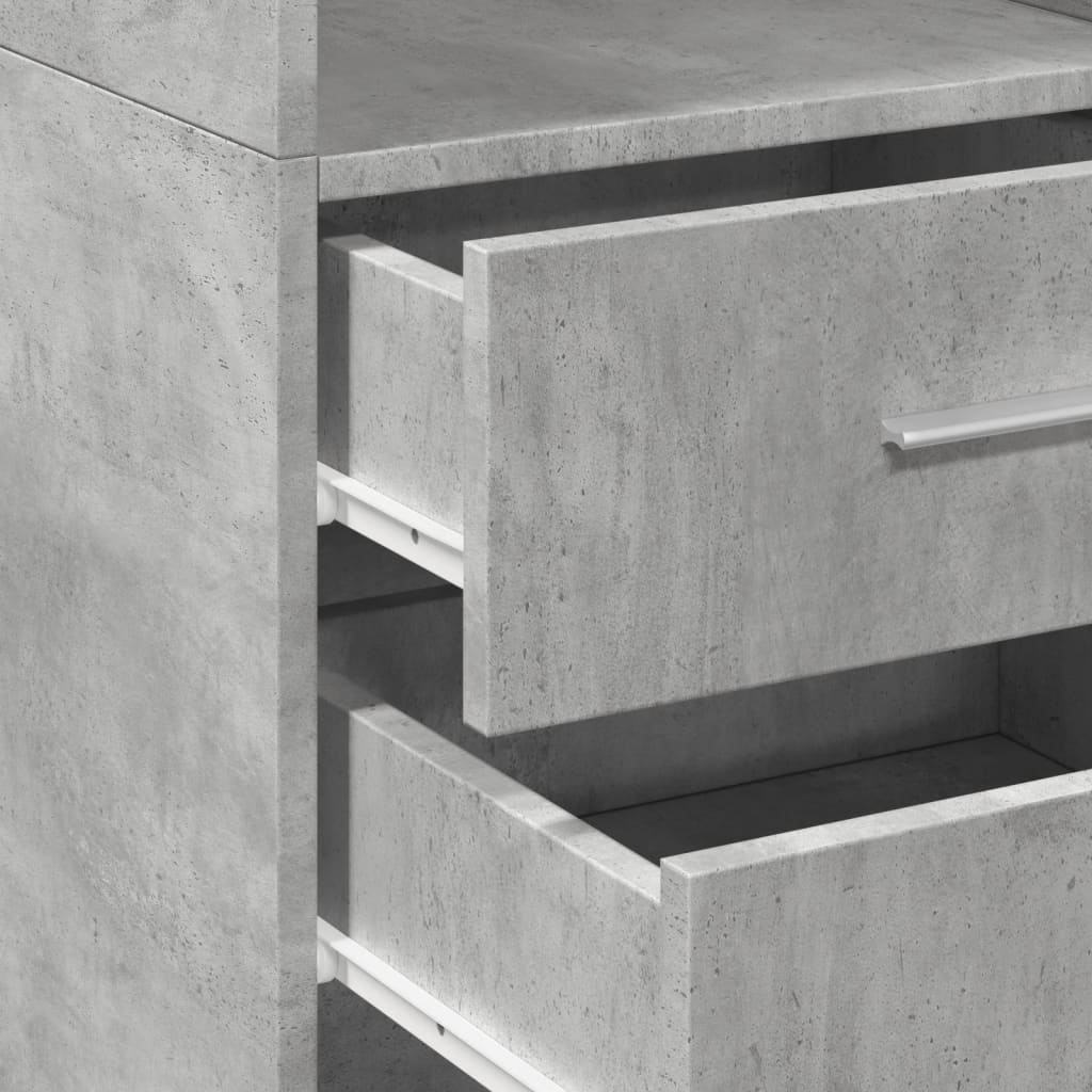 Hoge kast 40x42,5x185 cm bewerkt hout betongrijs is nu te koop bij PeponiXL, paradijselijk wonen!