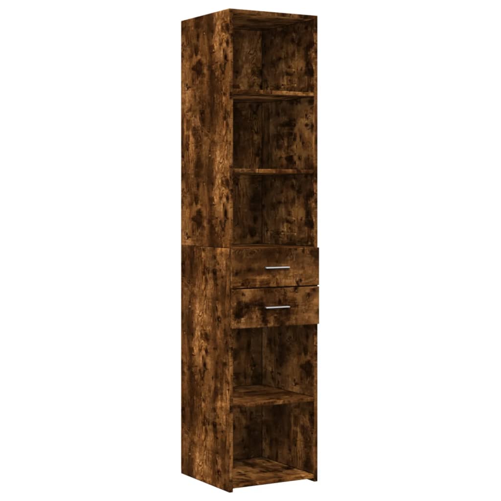 Hoge kast 40x42,5x185 cm bewerkt hout gerookt eikenkleurig is nu te koop bij PeponiXL, paradijselijk wonen!