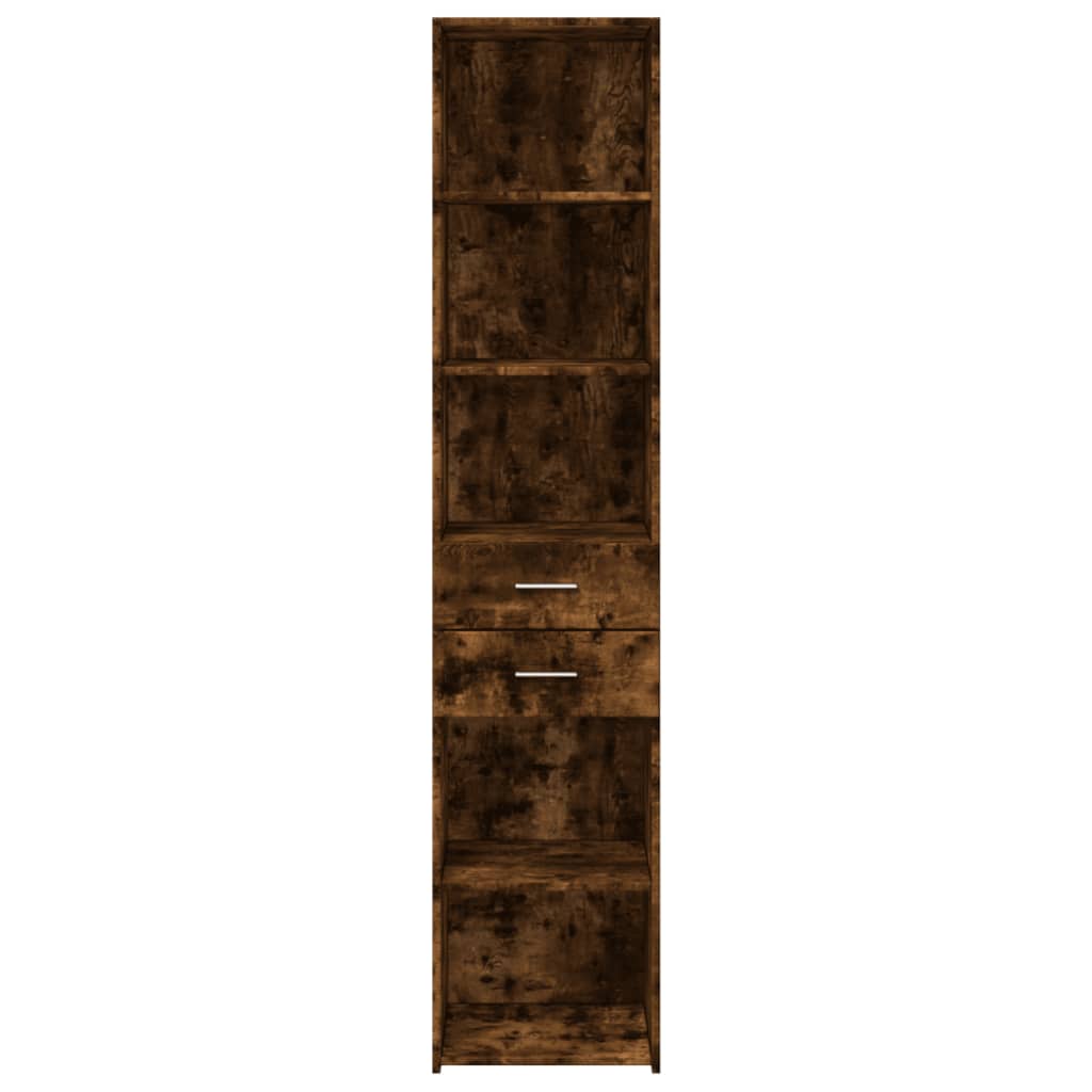 Hoge kast 40x42,5x185 cm bewerkt hout gerookt eikenkleurig is nu te koop bij PeponiXL, paradijselijk wonen!