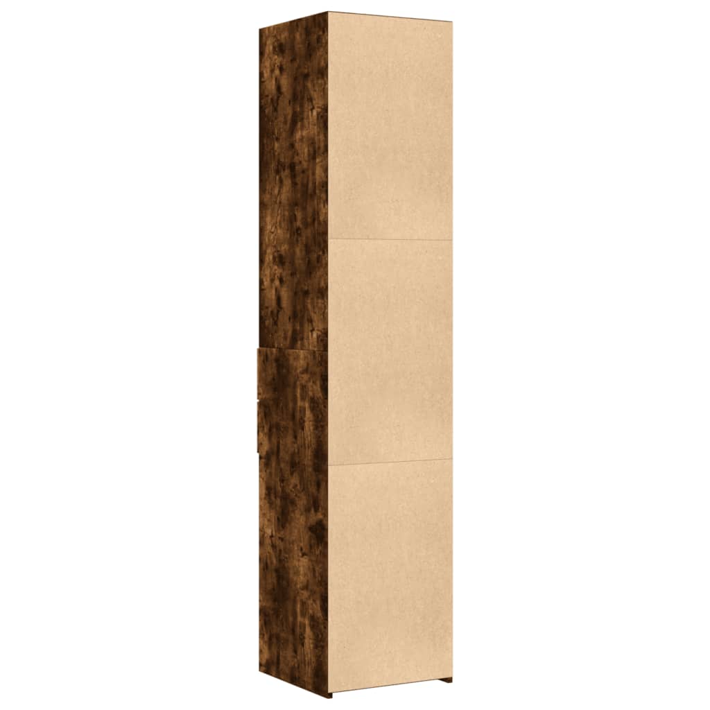 Hoge kast 40x42,5x185 cm bewerkt hout gerookt eikenkleurig is nu te koop bij PeponiXL, paradijselijk wonen!