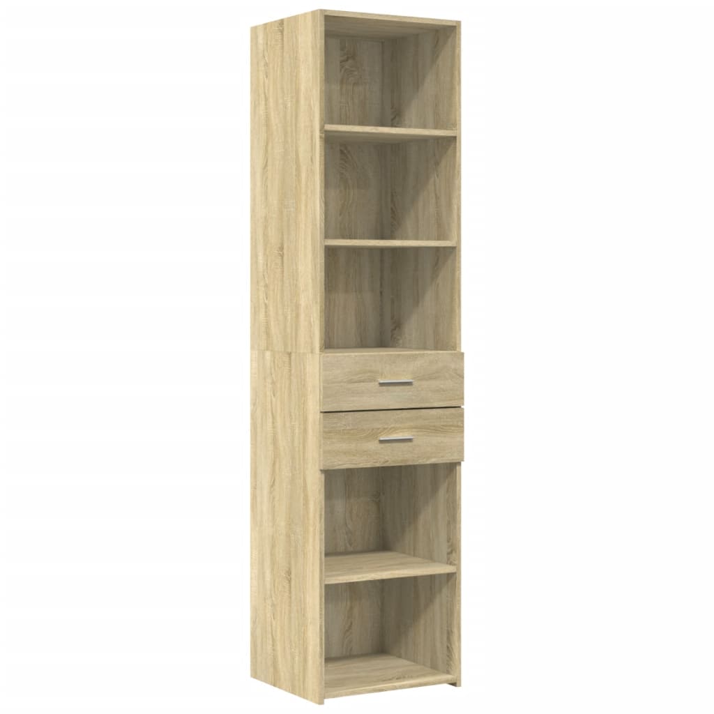 Hoge kast 45x42,5x185 cm bewerkt hout sonoma eikenkleurig is nu te koop bij PeponiXL, paradijselijk wonen!
