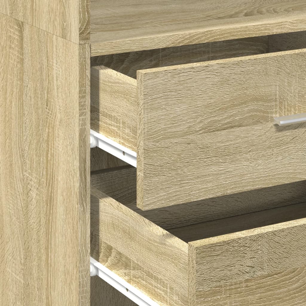 Hoge kast 45x42,5x185 cm bewerkt hout sonoma eikenkleurig is nu te koop bij PeponiXL, paradijselijk wonen!