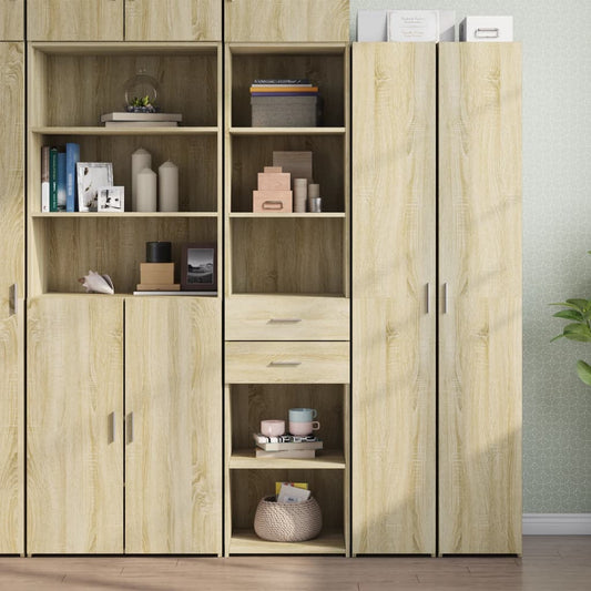 Hoge kast 45x42,5x185 cm bewerkt hout sonoma eikenkleurig is nu te koop bij PeponiXL, paradijselijk wonen!