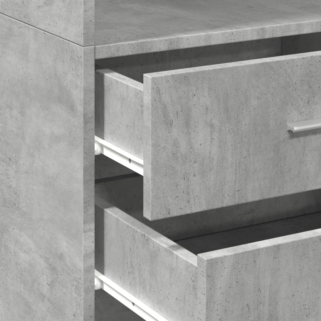 Hoge kast 45x42,5x185 cm bewerkt hout betongrijs is nu te koop bij PeponiXL, paradijselijk wonen!