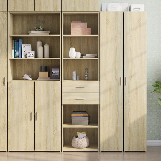 Hoge kast 50x42,5x185 cm bewerkt hout sonoma eikenkleurig is nu te koop bij PeponiXL, paradijselijk wonen!