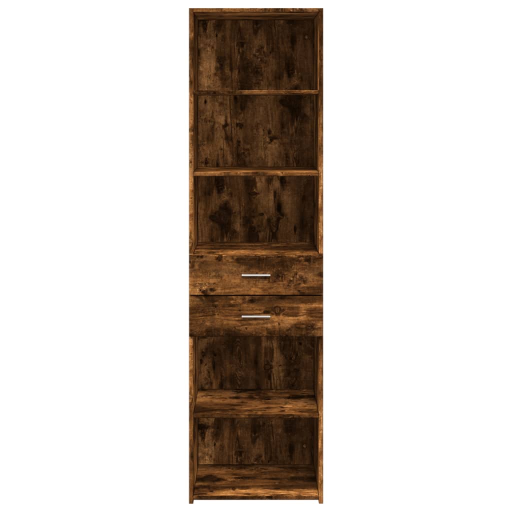 Hoge kast 50x42,5x185 cm bewerkt hout gerookt eikenkleurig is nu te koop bij PeponiXL, paradijselijk wonen!