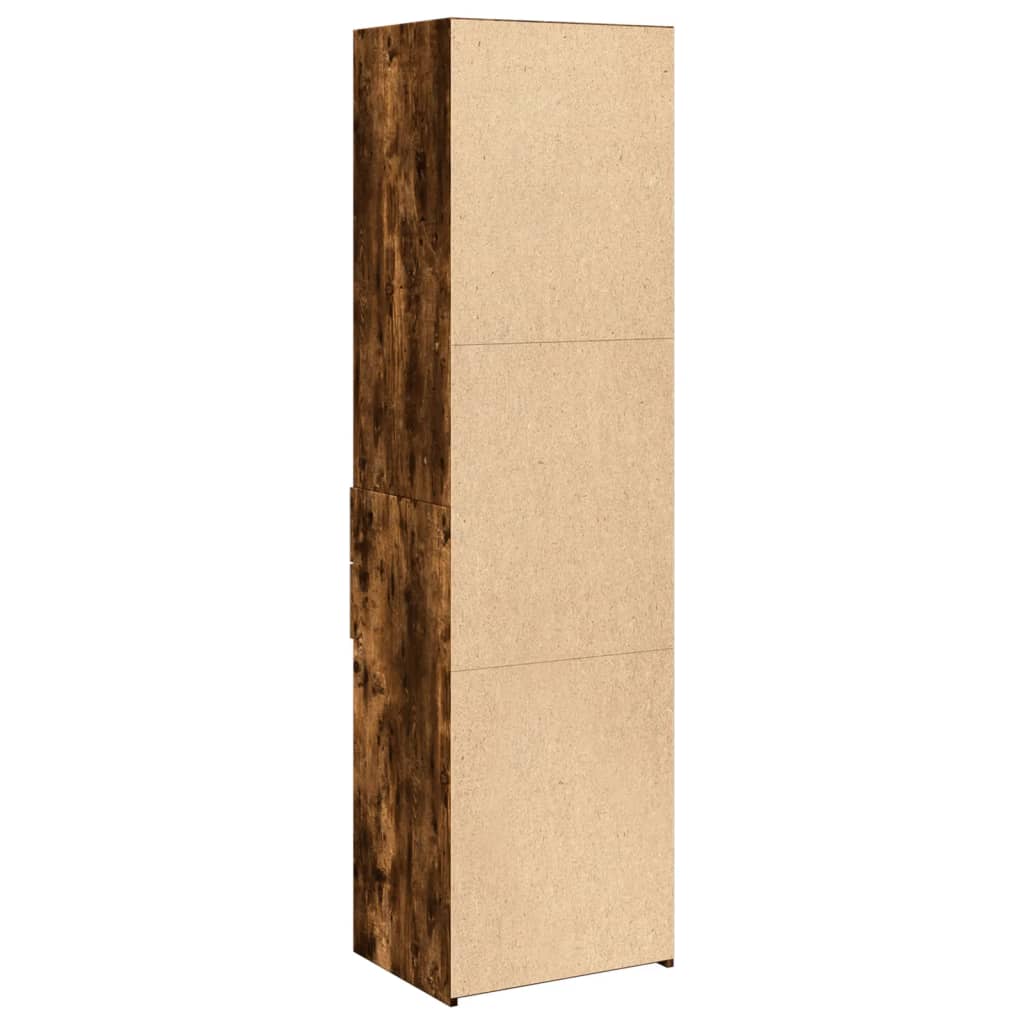 Hoge kast 50x42,5x185 cm bewerkt hout gerookt eikenkleurig is nu te koop bij PeponiXL, paradijselijk wonen!