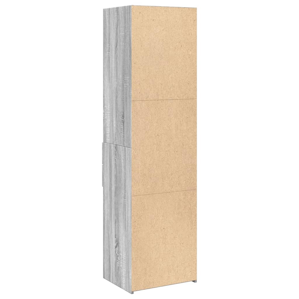 Hoge kast 50x42,5x185 cm bewerkt hout grijs sonoma eikenkleurig is nu te koop bij PeponiXL, paradijselijk wonen!