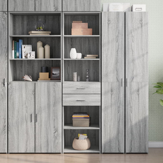 Hoge kast 50x42,5x185 cm bewerkt hout grijs sonoma eikenkleurig is nu te koop bij PeponiXL, paradijselijk wonen!