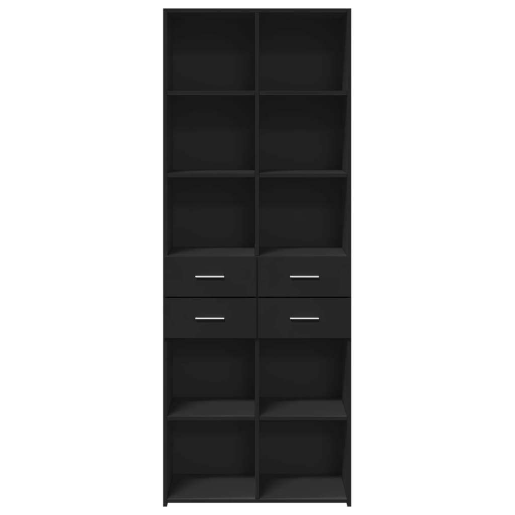 Hoge kast 70x42,5x185 cm bewerkt hout zwart is nu te koop bij PeponiXL, paradijselijk wonen!