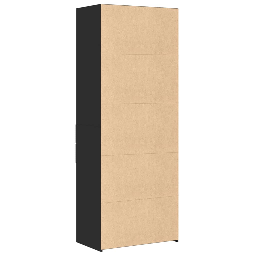 Hoge kast 70x42,5x185 cm bewerkt hout zwart is nu te koop bij PeponiXL, paradijselijk wonen!