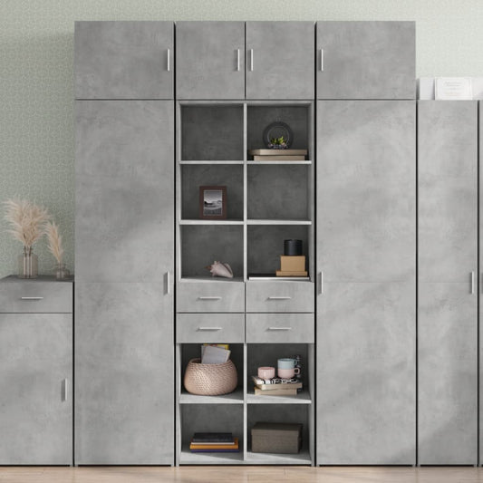 Hoge kast 70x42,5x185 cm bewerkt hout betongrijs is nu te koop bij PeponiXL, paradijselijk wonen!