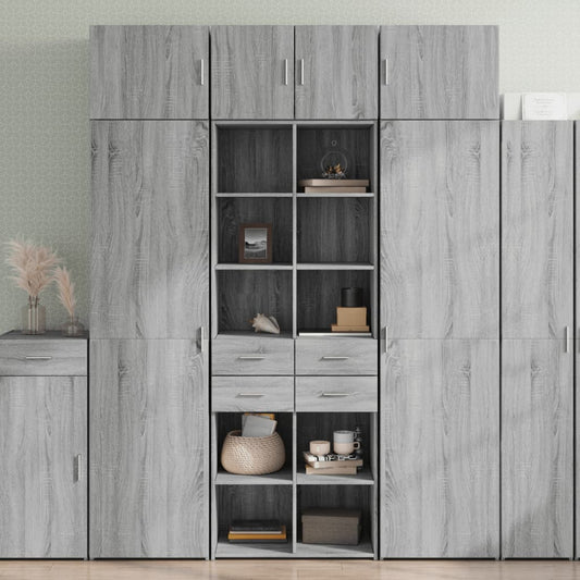 Hoge kast 70x42,5x185 cm bewerkt hout grijs sonoma eikenkleurig is nu te koop bij PeponiXL, paradijselijk wonen!