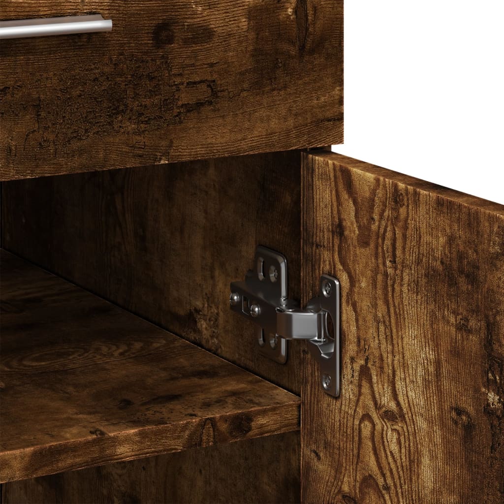 Dressoir 80x42,5x93 cm bewerkt hout gerookt eikenkleurig is nu te koop bij PeponiXL, paradijselijk wonen!