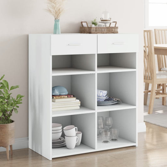 Dressoir 80x42,5x93 cm bewerkt hout wit is nu te koop bij PeponiXL, paradijselijk wonen!