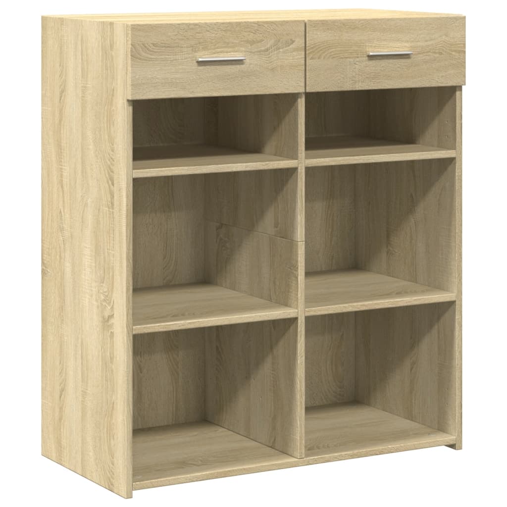 Dressoir 80x42,5x93 cm bewerkt hout sonoma eikenkleurig is nu te koop bij PeponiXL, paradijselijk wonen!