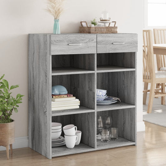 Dressoir 80x42,5x93 cm bewerkt hout grijs sonoma eikenkleurig is nu te koop bij PeponiXL, paradijselijk wonen!