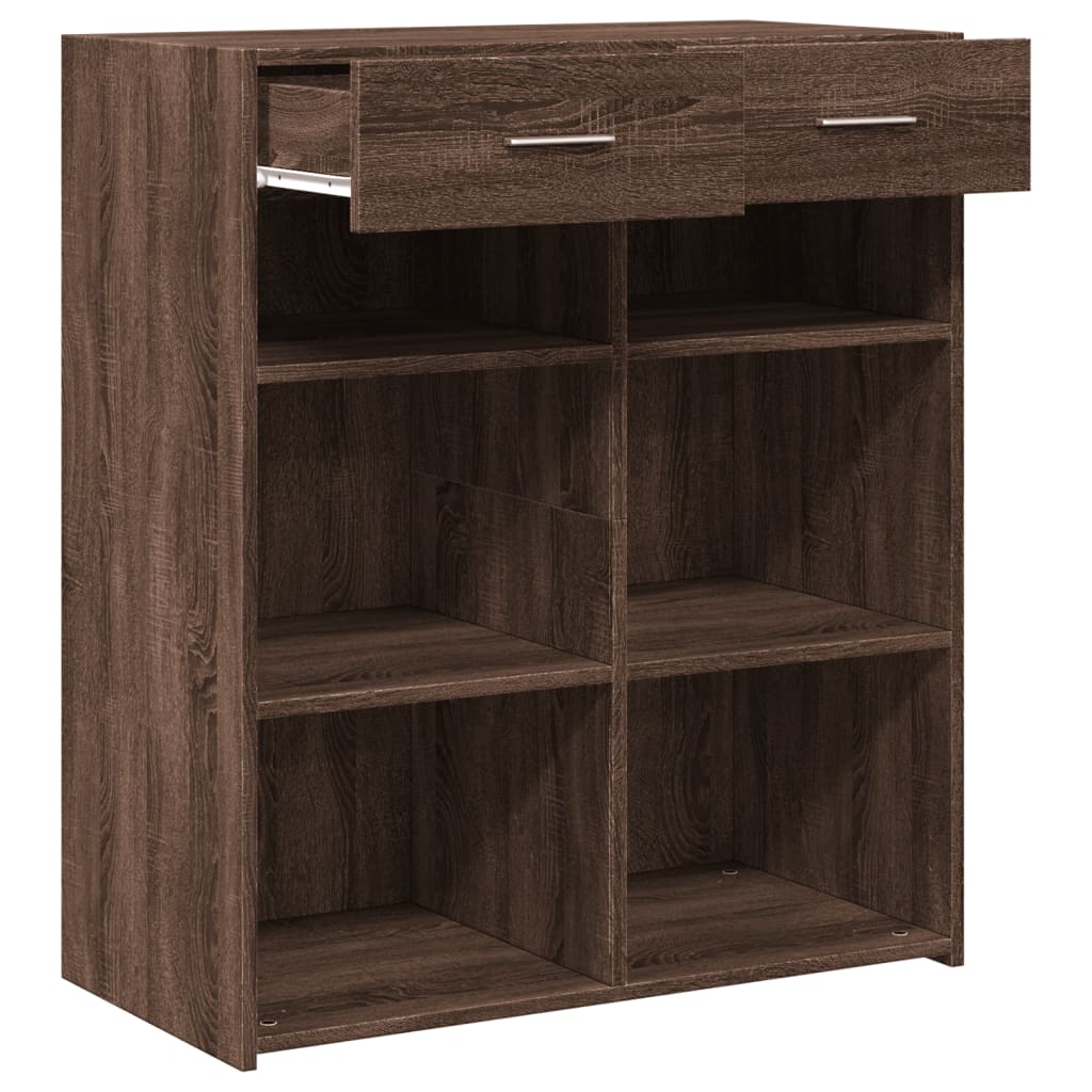 Dressoir 80x42,5x93 cm bewerkt hout bruin eikenkleur is nu te koop bij PeponiXL, paradijselijk wonen!