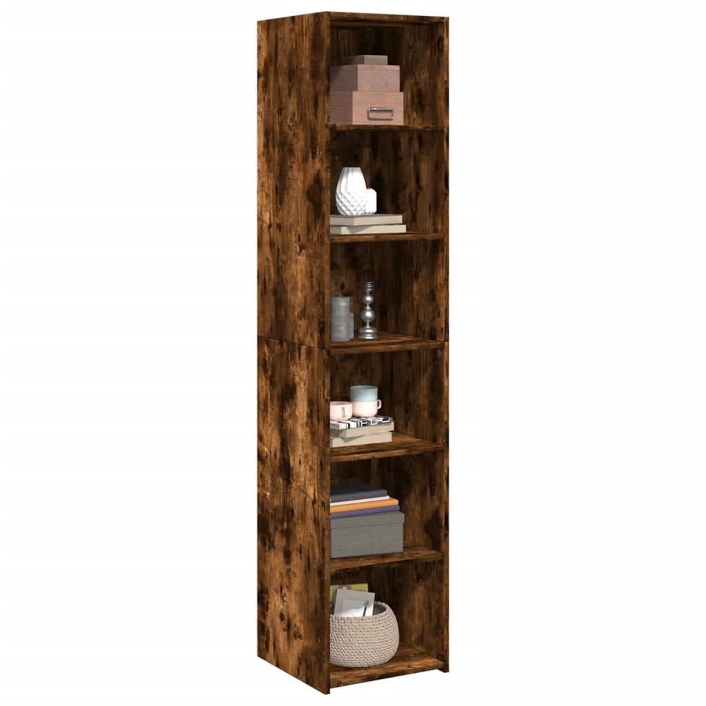 Hoge kast 40x41x185 cm bewerkt hout gerookt eikenkleurig is nu te koop bij PeponiXL, paradijselijk wonen!