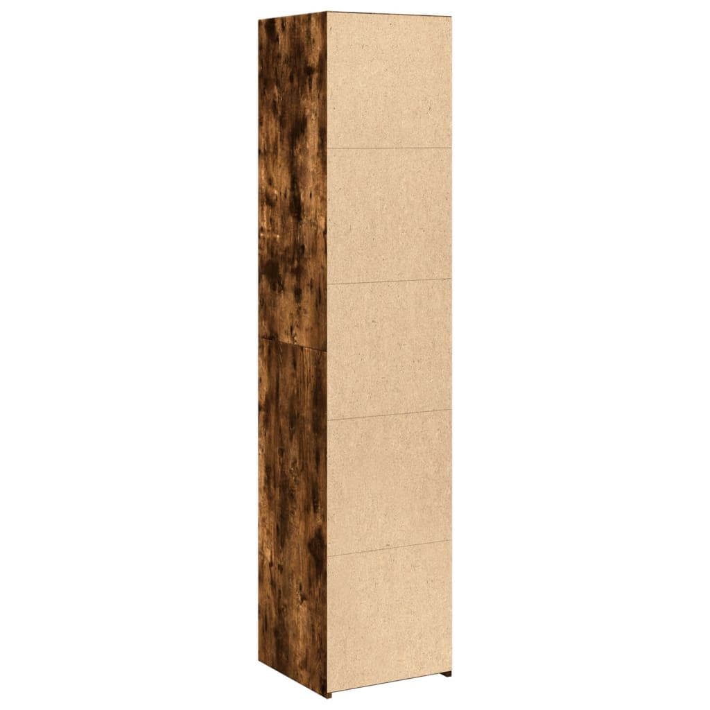 Hoge kast 40x41x185 cm bewerkt hout gerookt eikenkleurig is nu te koop bij PeponiXL, paradijselijk wonen!