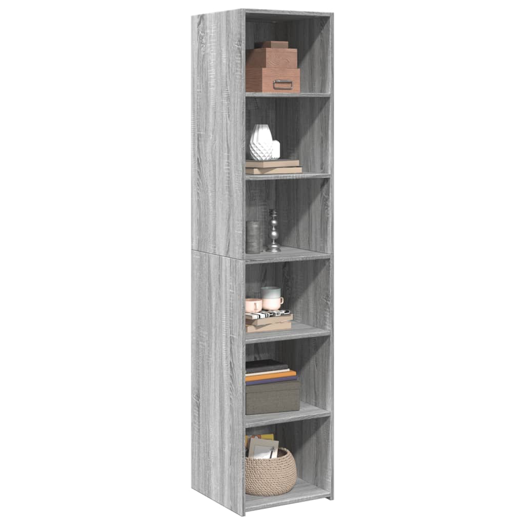 Hoge kast 40x41x185 cm bewerkt hout grijs sonoma eikenkleurig is nu te koop bij PeponiXL, paradijselijk wonen!