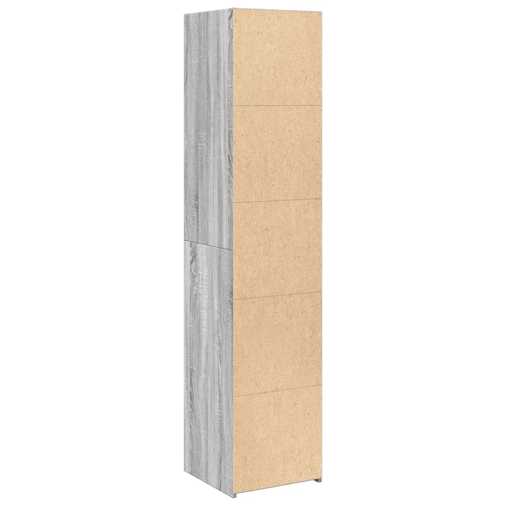Hoge kast 40x41x185 cm bewerkt hout grijs sonoma eikenkleurig is nu te koop bij PeponiXL, paradijselijk wonen!