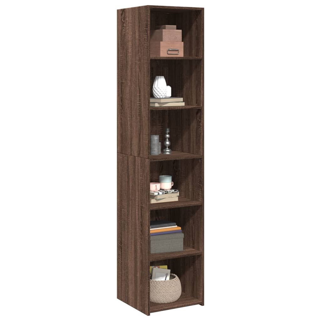 Hoge kast 40x41x185 cm bewerkt hout bruin eikenkleurig is nu te koop bij PeponiXL, paradijselijk wonen!