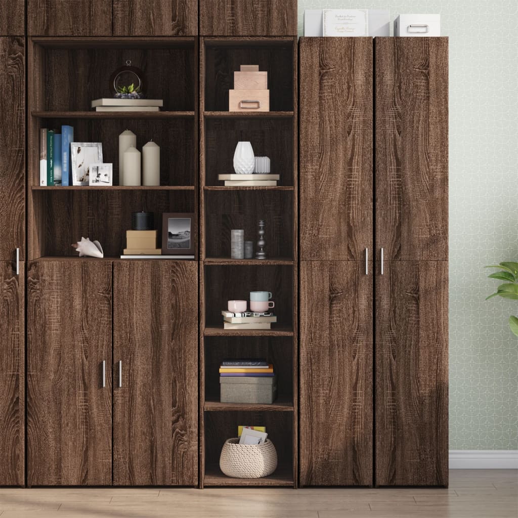 Hoge kast 40x41x185 cm bewerkt hout bruin eikenkleurig is nu te koop bij PeponiXL, paradijselijk wonen!