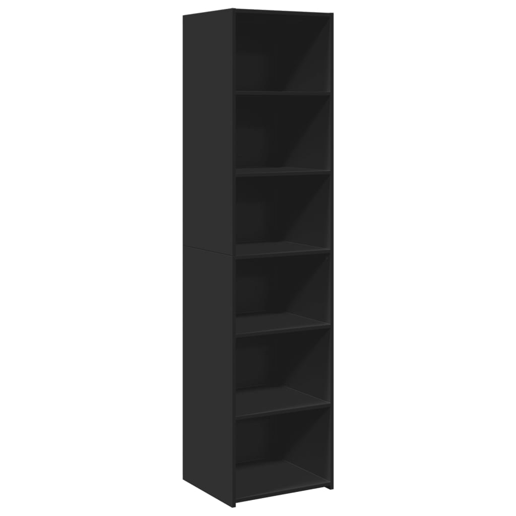 Hoge kast 45x41x185 cm bewerkt hout zwart is nu te koop bij PeponiXL, paradijselijk wonen!