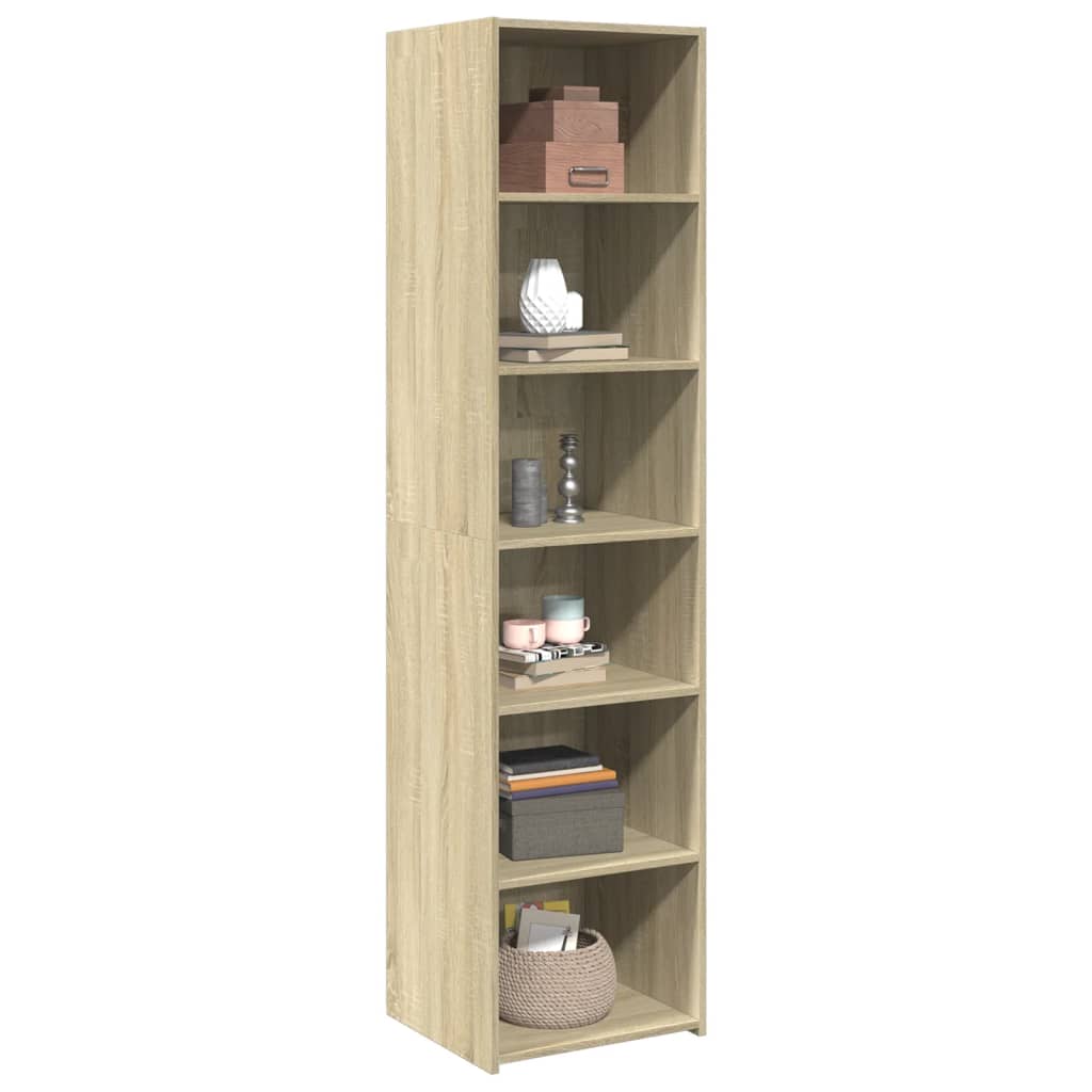 Hoge kast 45x41x185 cm bewerkt hout sonoma eikenkleurig is nu te koop bij PeponiXL, paradijselijk wonen!
