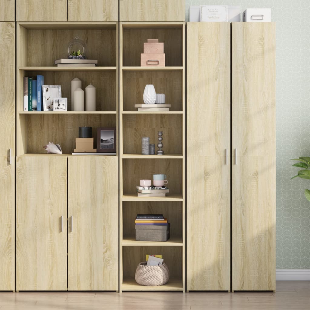 Hoge kast 45x41x185 cm bewerkt hout sonoma eikenkleurig is nu te koop bij PeponiXL, paradijselijk wonen!