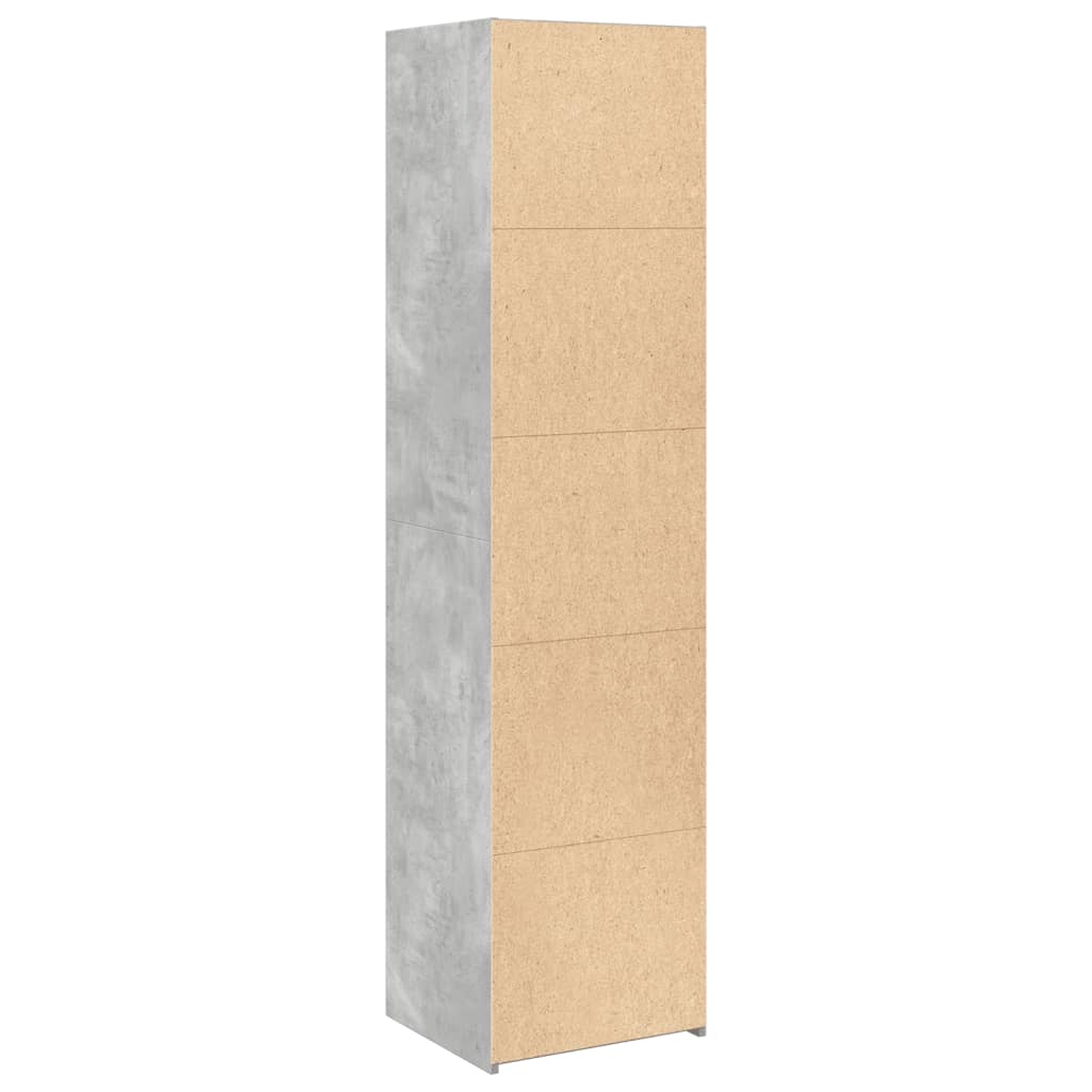 Hoge kast 45x41x185 cm bewerkt hout betongrijs is nu te koop bij PeponiXL, paradijselijk wonen!