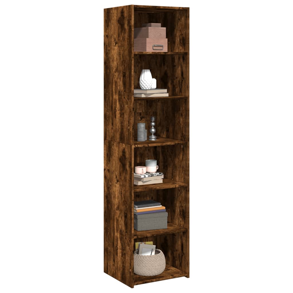 Hoge kast 45x41x185 cm bewerkt hout gerookt eikenkleurig is nu te koop bij PeponiXL, paradijselijk wonen!