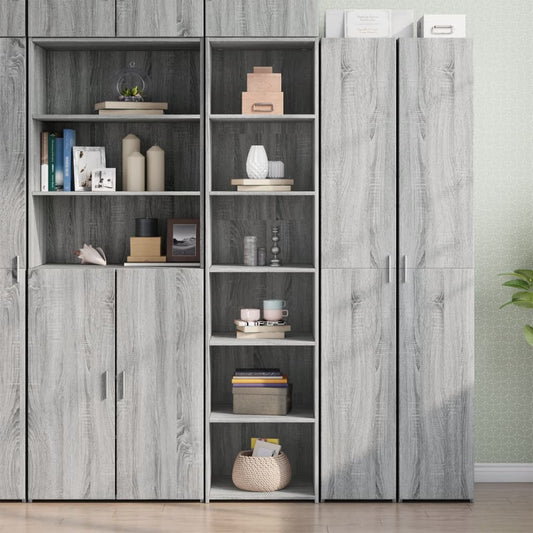 Hoge kast 45x41x185 cm bewerkt hout grijs sonoma eikenkleurig is nu te koop bij PeponiXL, paradijselijk wonen!