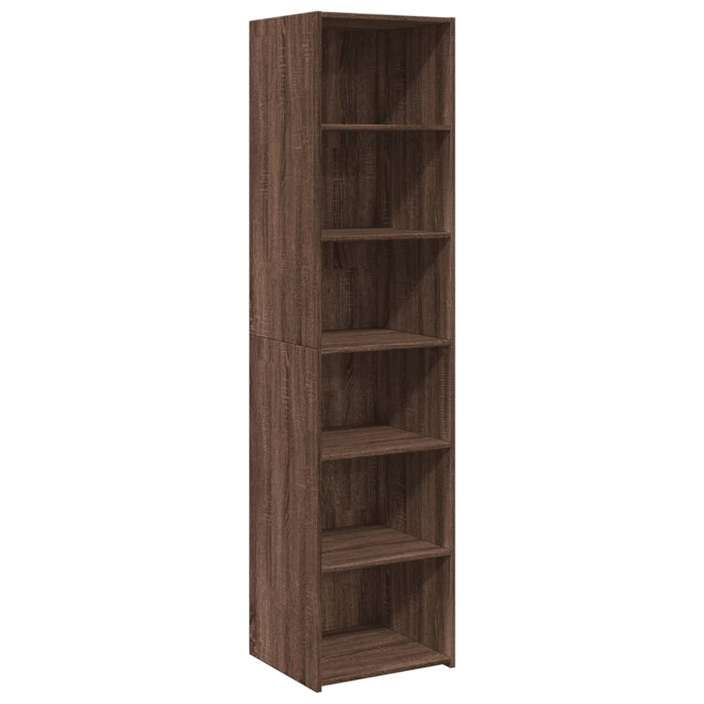 Hoge kast 45x41x185 cm bewerkt hout bruin eikenkleurig is nu te koop bij PeponiXL, paradijselijk wonen!