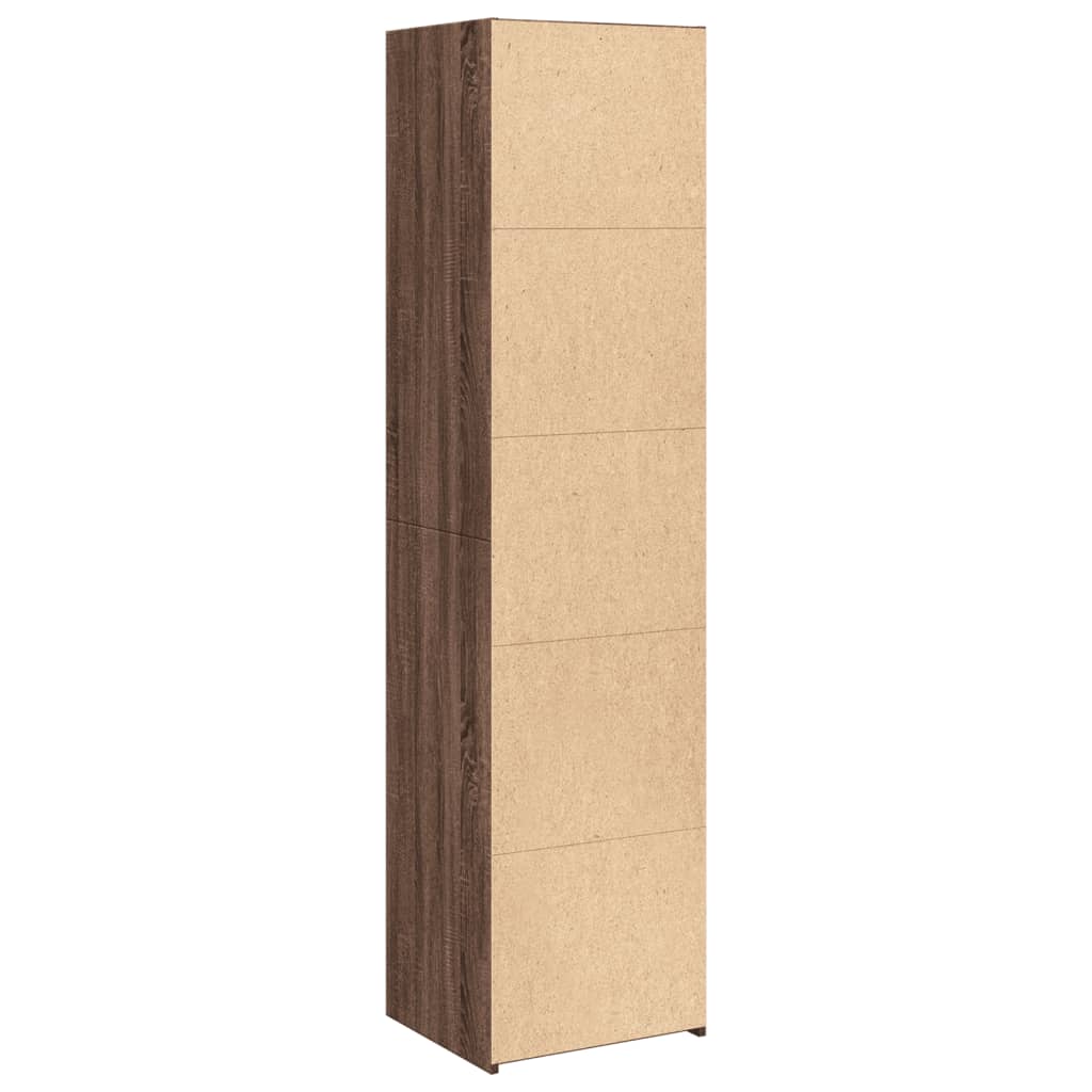 Hoge kast 45x41x185 cm bewerkt hout bruin eikenkleurig is nu te koop bij PeponiXL, paradijselijk wonen!