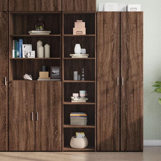 Hoge kast 45x41x185 cm bewerkt hout bruin eikenkleurig is nu te koop bij PeponiXL, paradijselijk wonen!