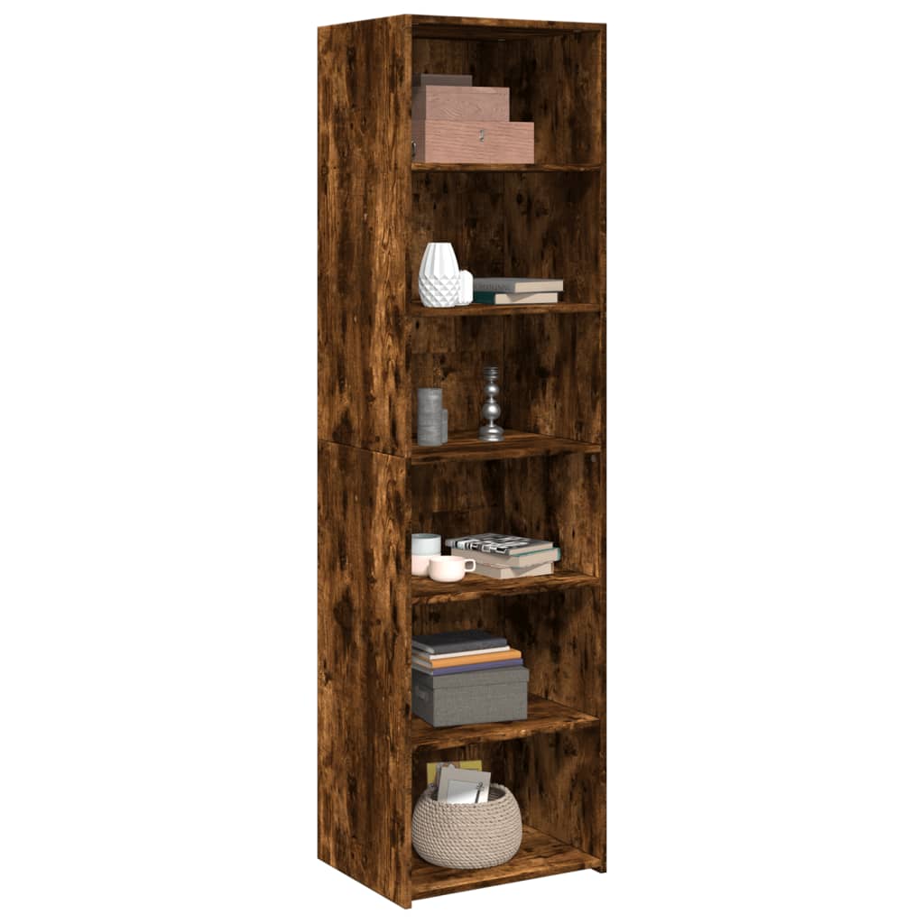 Hoge kast 50x41x185 cm bewerkt hout gerookt eikenkleurig is nu te koop bij PeponiXL, paradijselijk wonen!