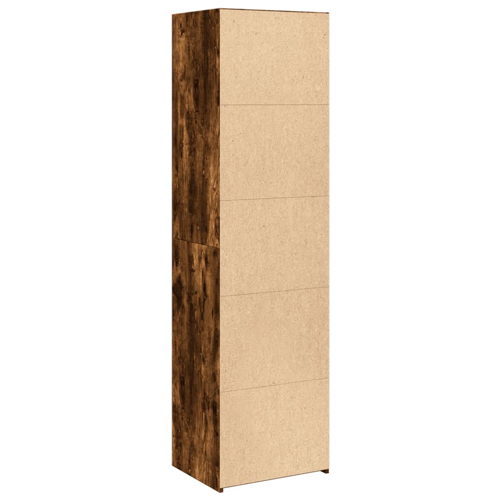 Hoge kast 50x41x185 cm bewerkt hout gerookt eikenkleurig is nu te koop bij PeponiXL, paradijselijk wonen!
