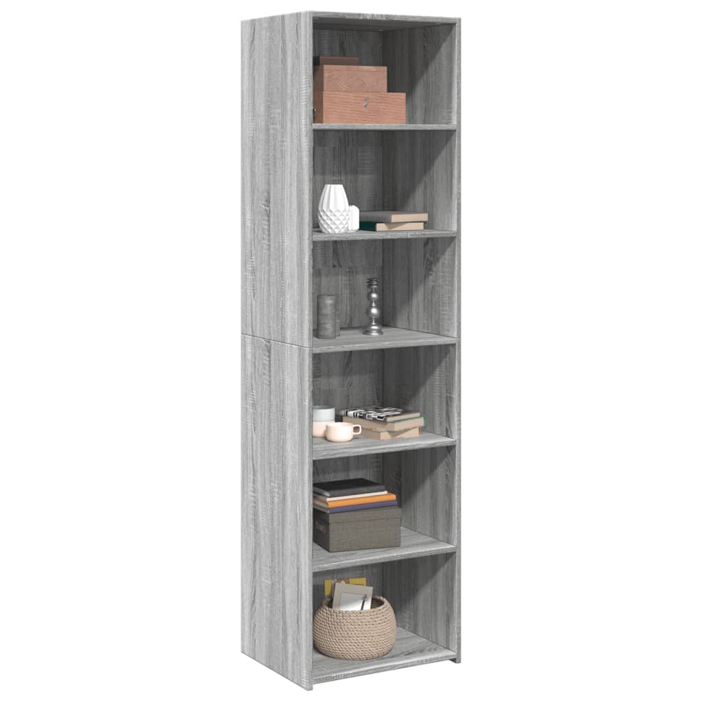 Hoge kast 50x41x185 cm bewerkt hout grijs sonoma eikenkleurig is nu te koop bij PeponiXL, paradijselijk wonen!