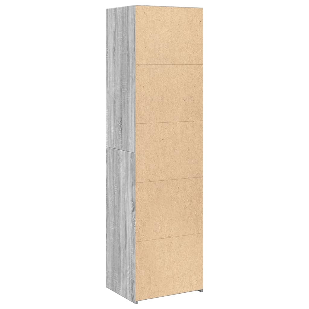 Hoge kast 50x41x185 cm bewerkt hout grijs sonoma eikenkleurig is nu te koop bij PeponiXL, paradijselijk wonen!